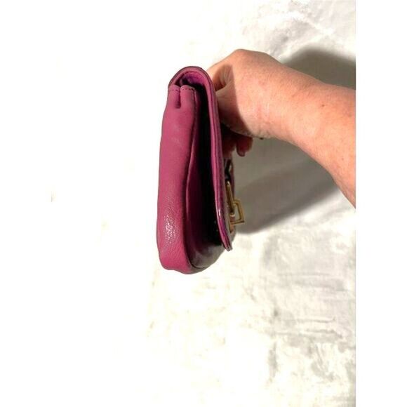 Michael Kors  Leather Clutch Gold Hardware Women's Bag - Picture 6 of 12